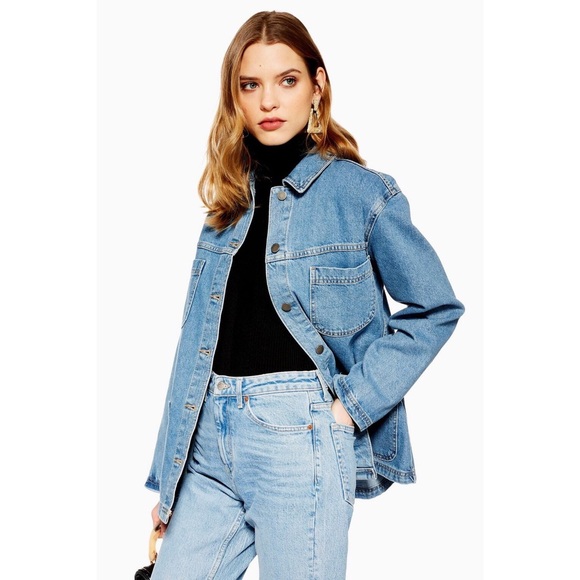 topshop denim shacket